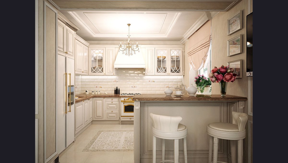 Кухня в стиле современной классики 2 метра