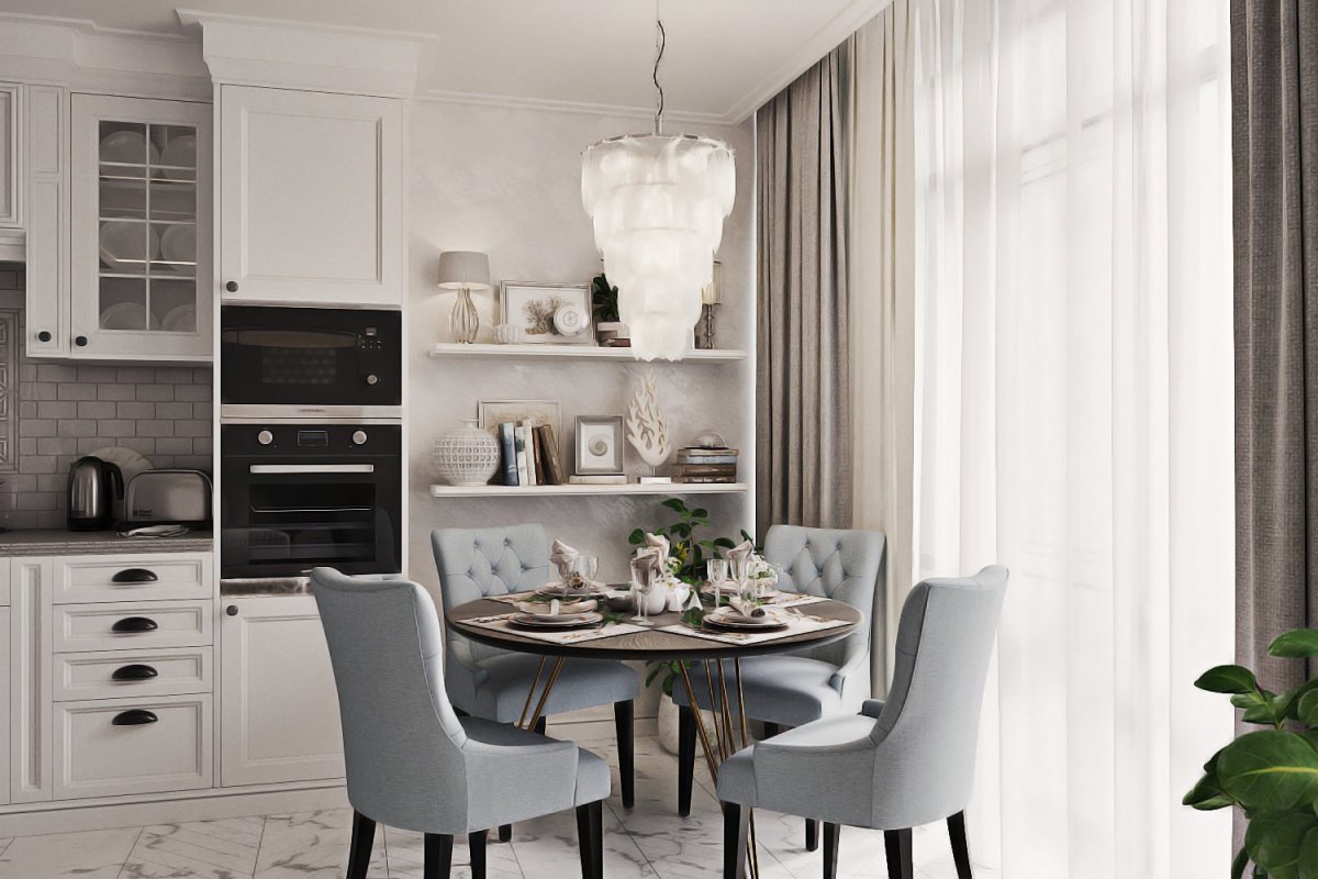 Ретро стиль и Неоклассика в интерьере кухни