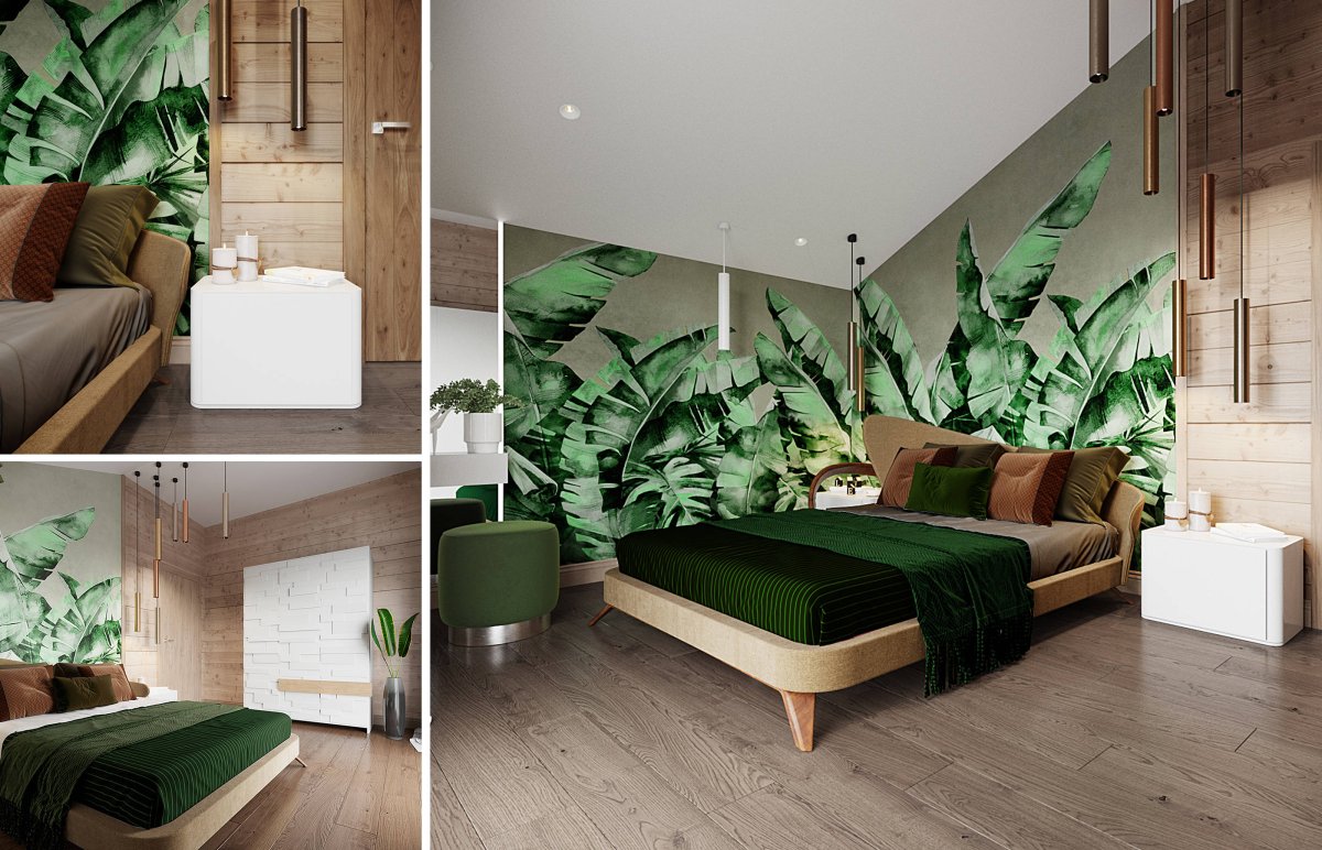 Синие стены в интерьере