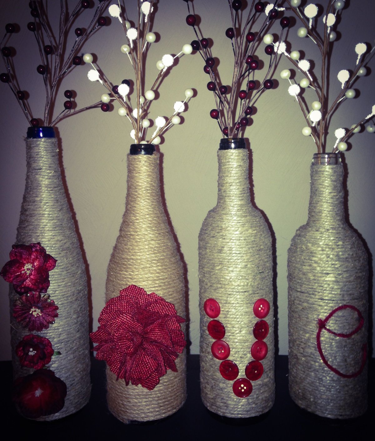 Необычный декор бутылок