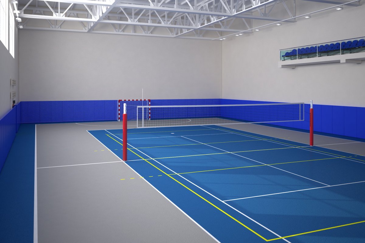 Рулонное резиновое покрытие для спортзала