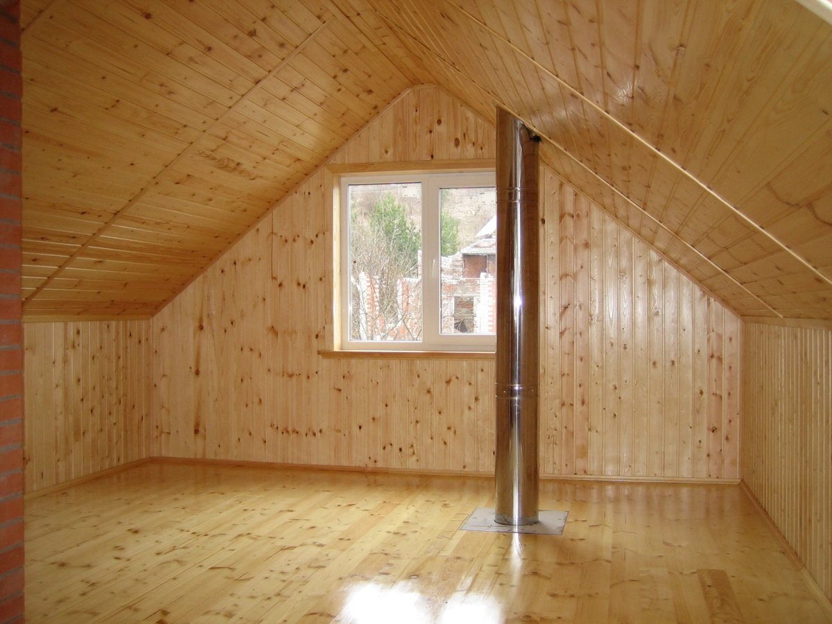 Мансарда отделанная блок хаусом