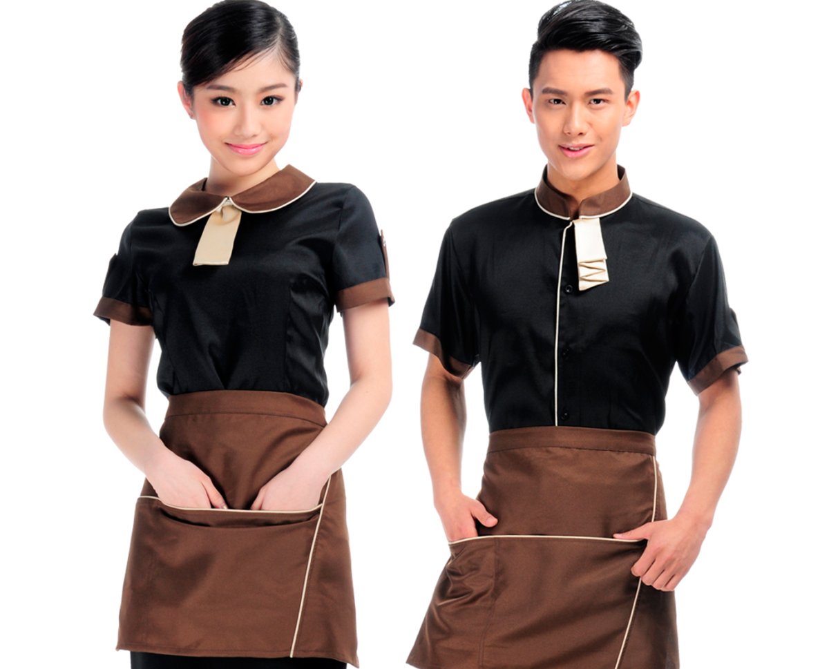 Фартук для ресторана коричневый