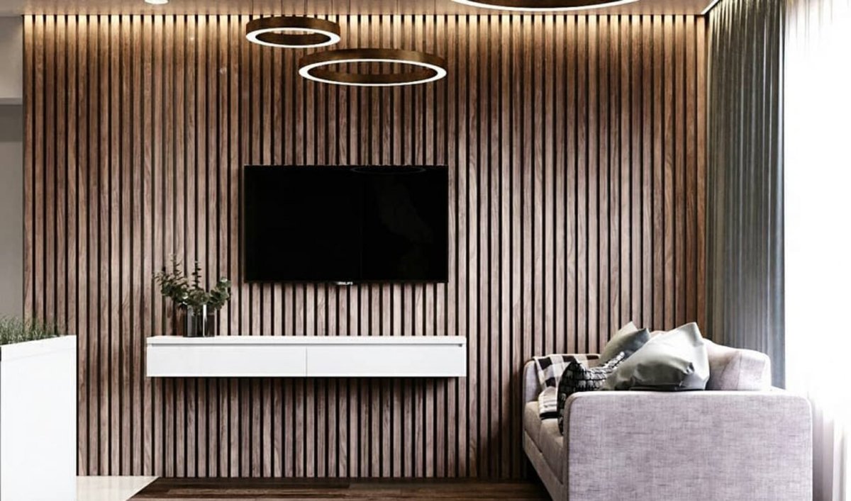 Декор стены рейками