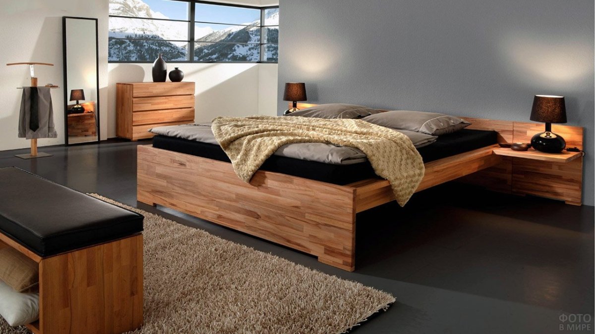 Стильные деревянные кровати