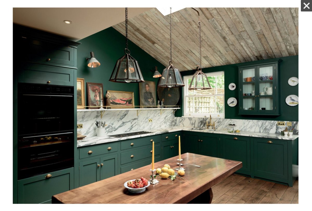 Изумрудно зеленая кухня