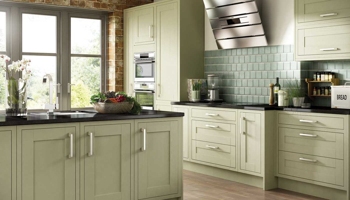 Dark Green Wood Kitchen
