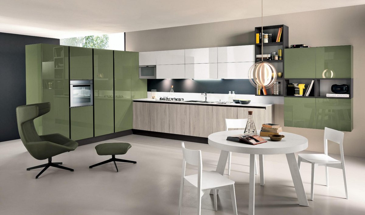 Кухня Портофино зеленая