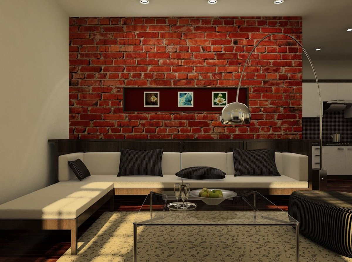 Декоративный кирпич в спальне