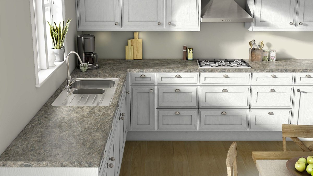 Кухня под серый мрамор