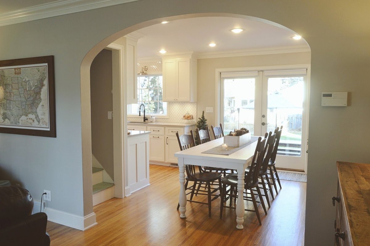 Арка из гипсокартона с барной стойкой