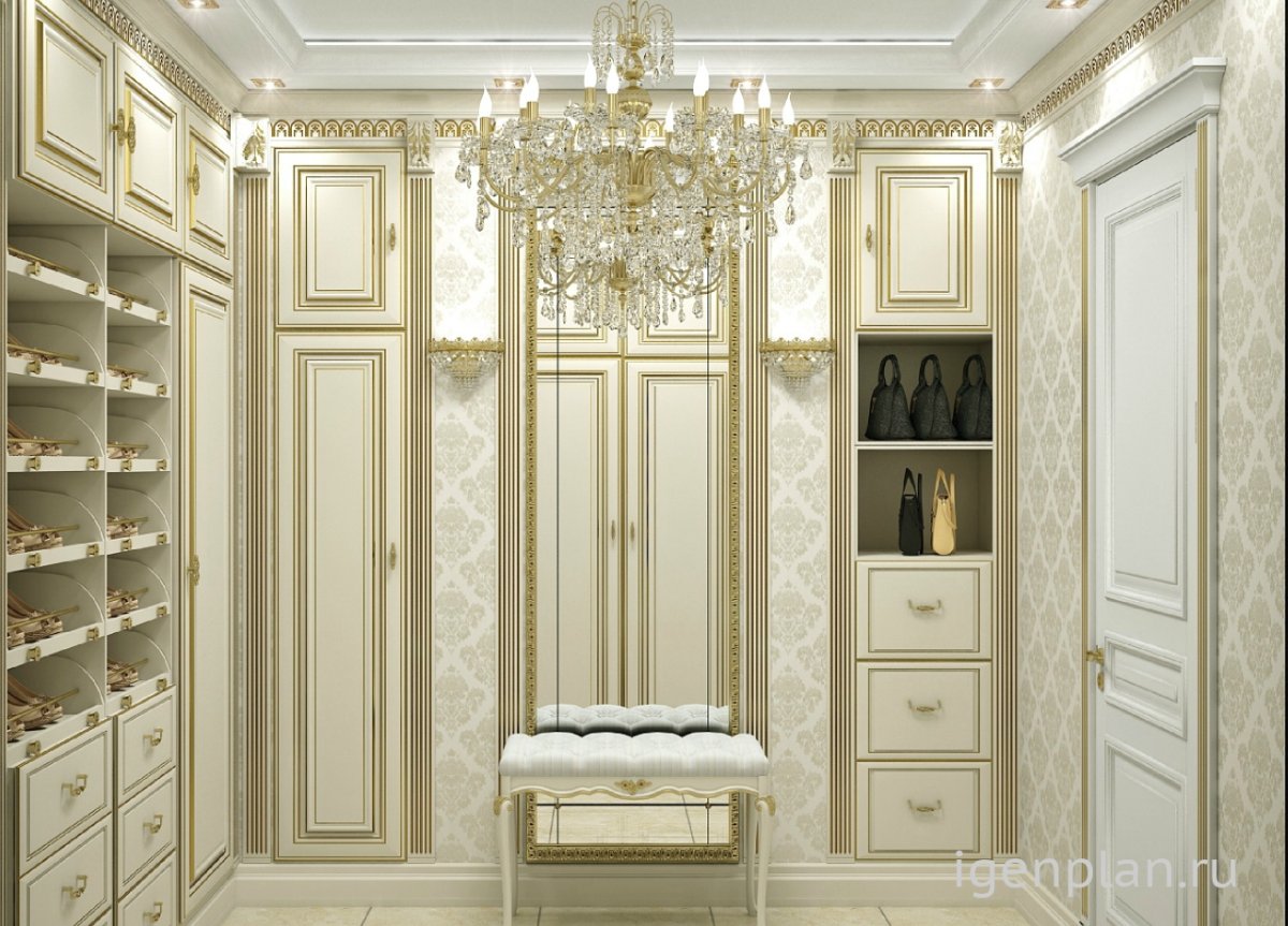 Гардеробный шкаф в классическом стиле