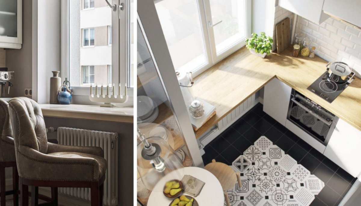 Кухонный гарнитур с подоконником