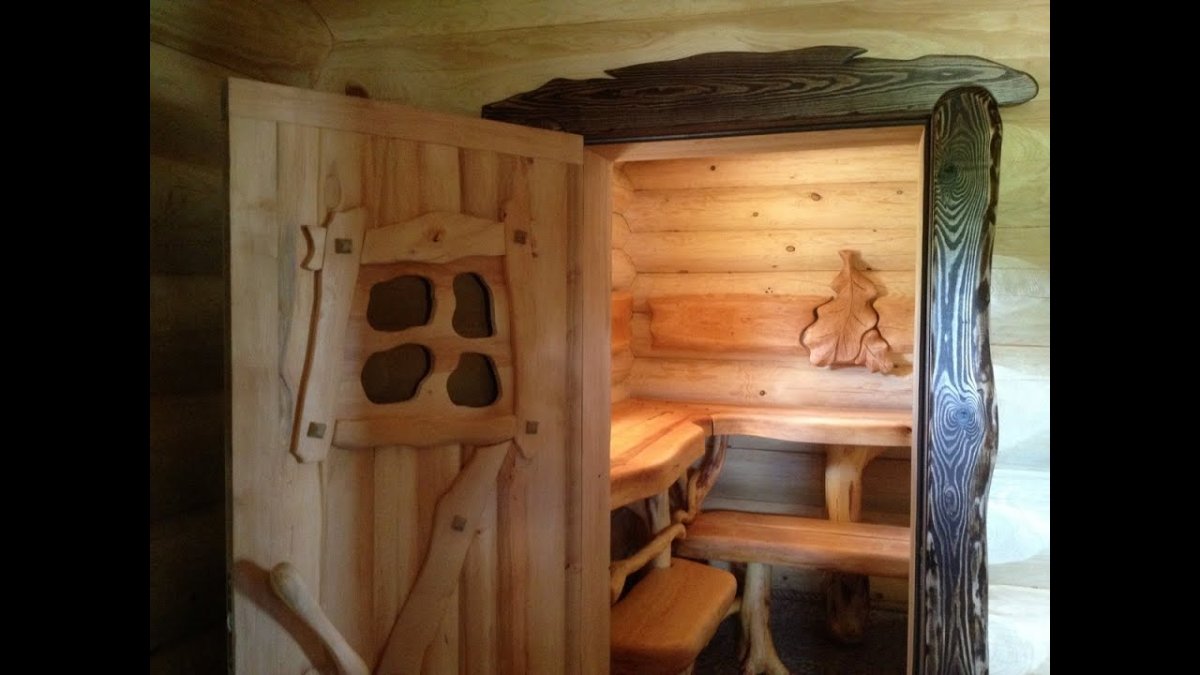 Интерьер деревянной бани