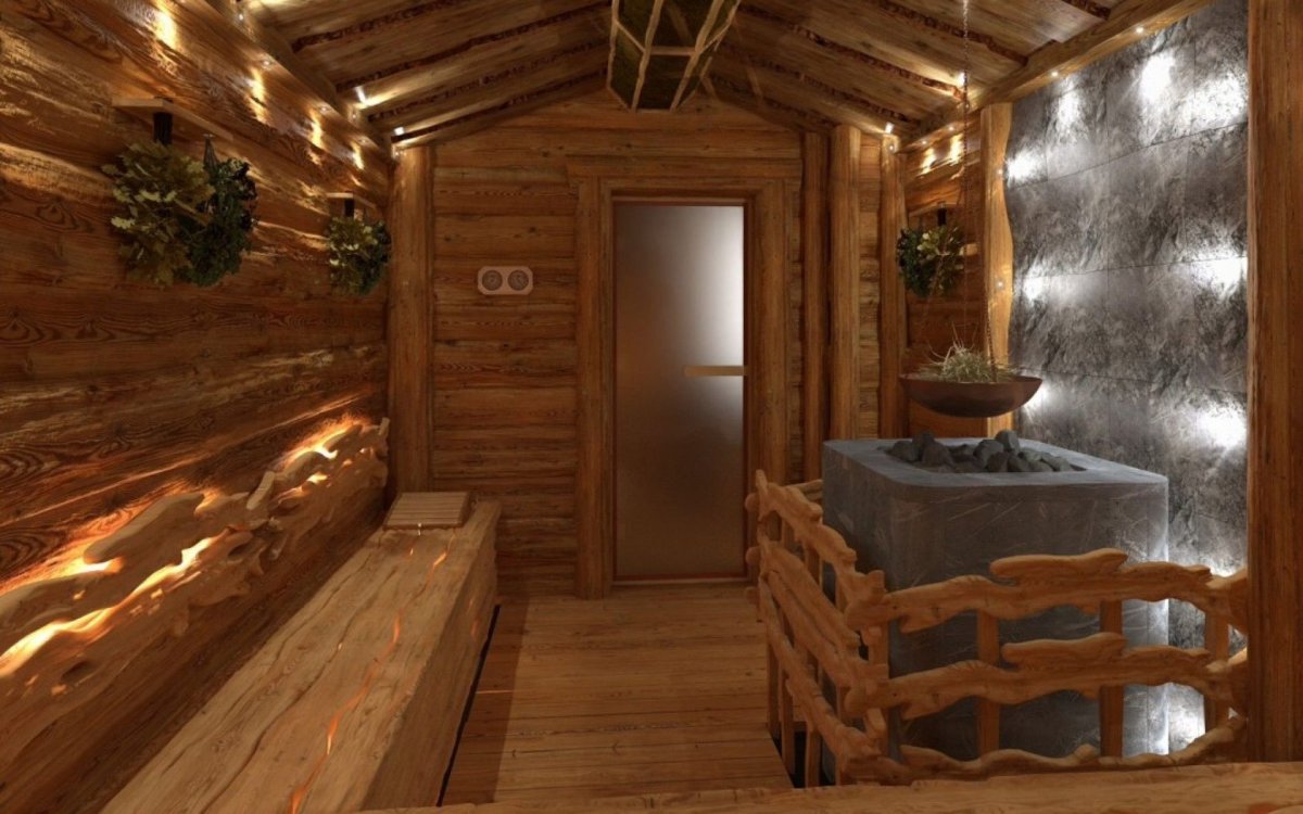 Отделка парной в стиле Леший