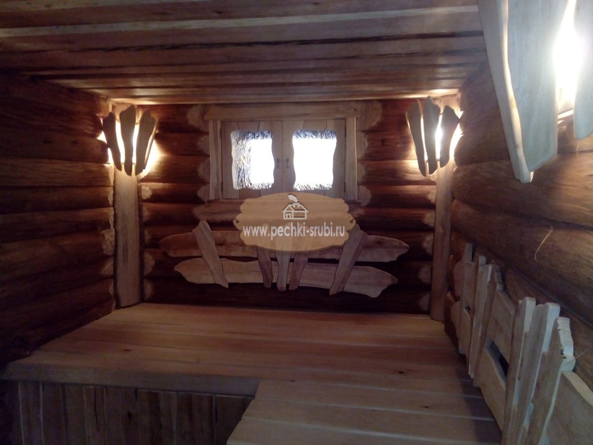 Зона отдыха в бане интерьер