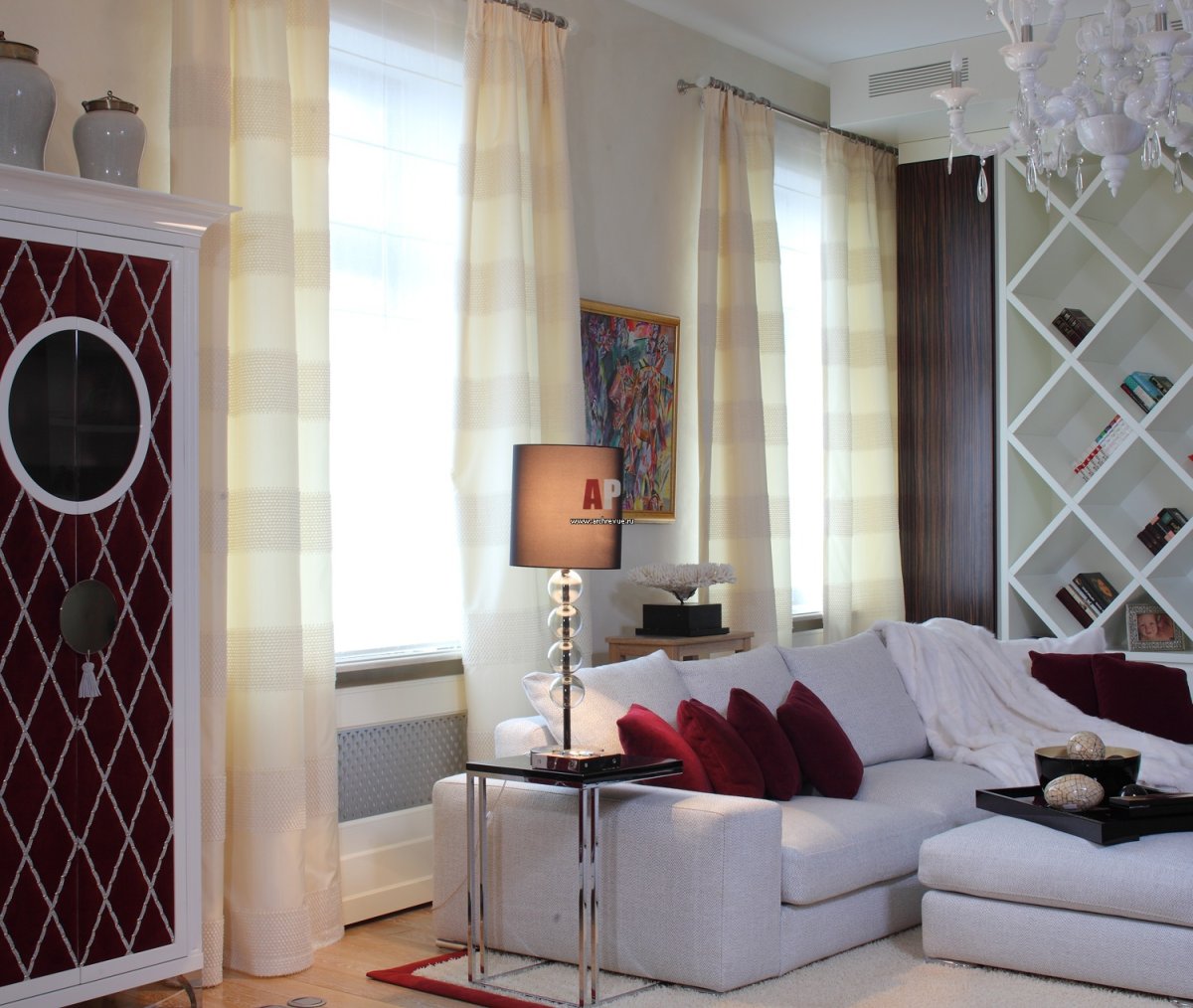 Ромбы в интерьере гостиной