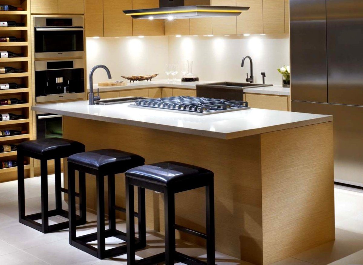 Планировки кухни с островом раковиной