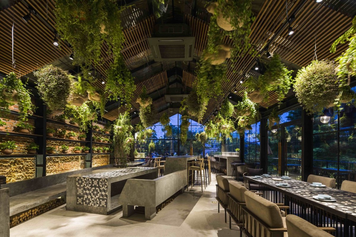 Интерьер веганского кафе