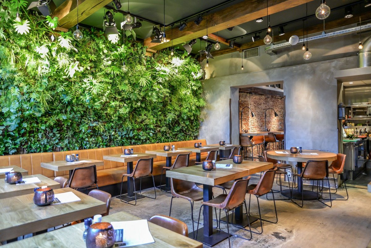 Кафе в зеленом стиле