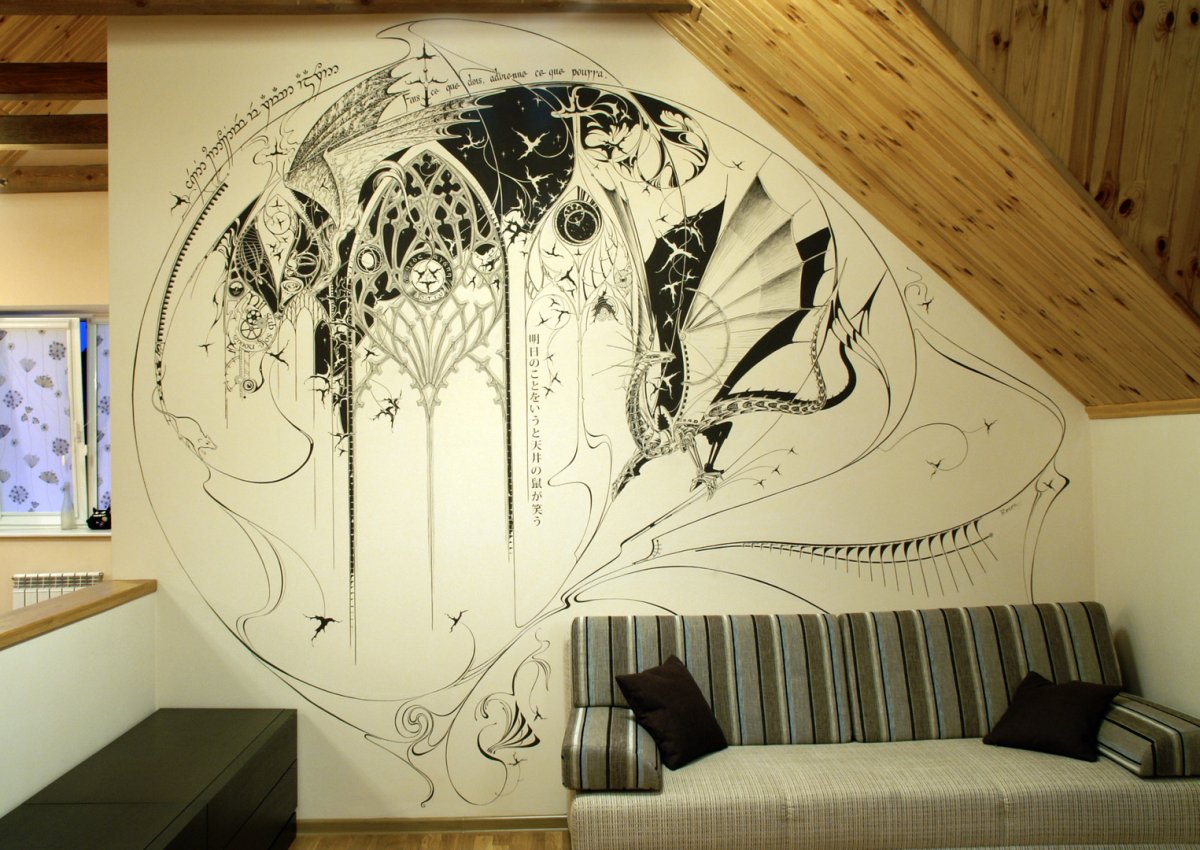 Линейная роспись стен