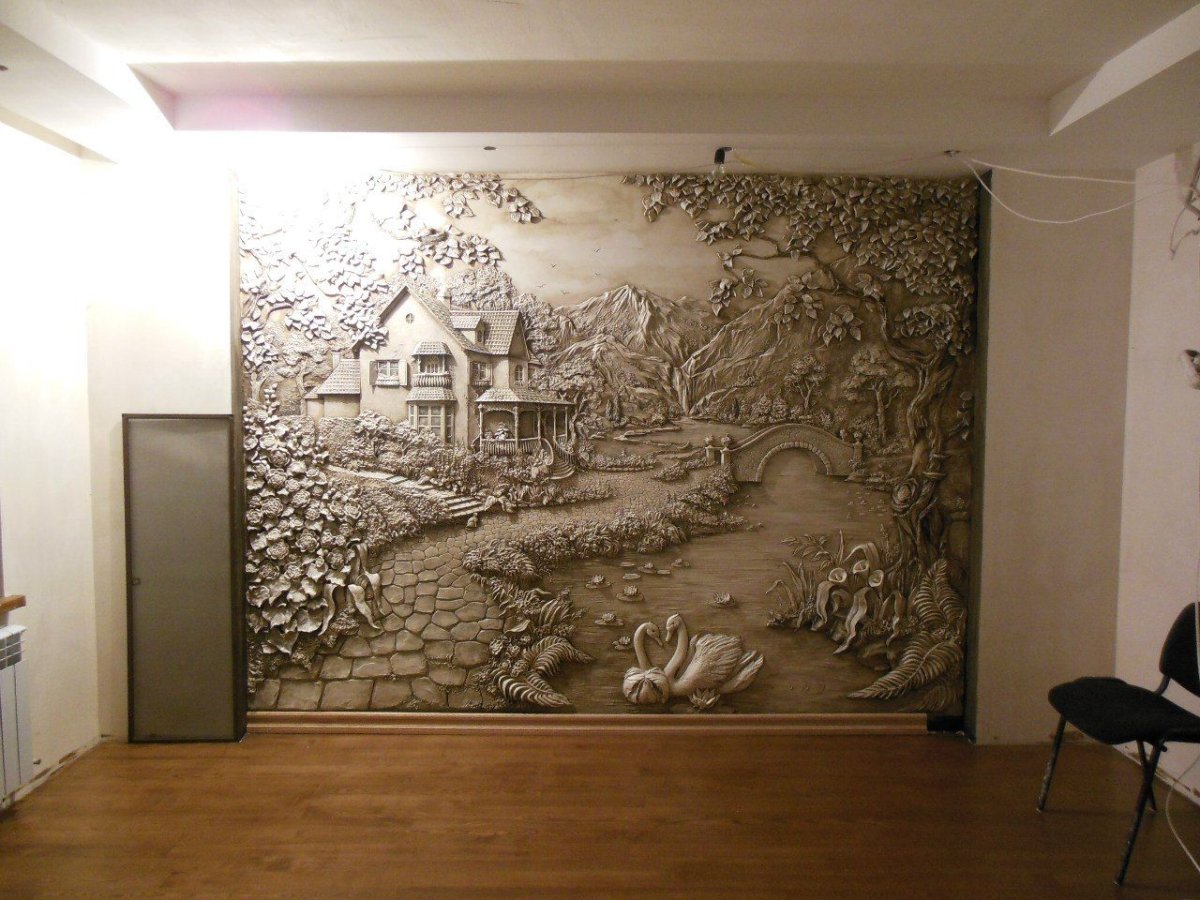 Объемное дерево на стене