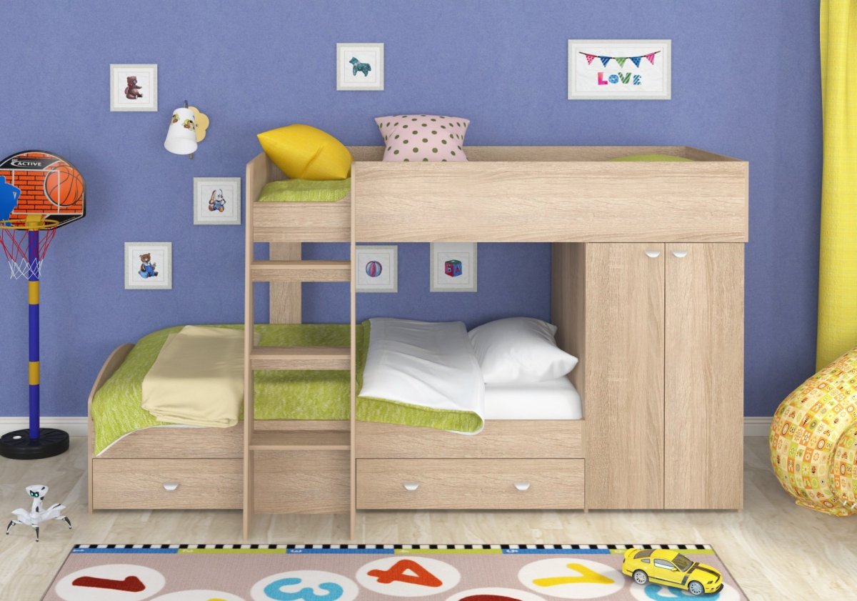 Кровать детская двухъярусная