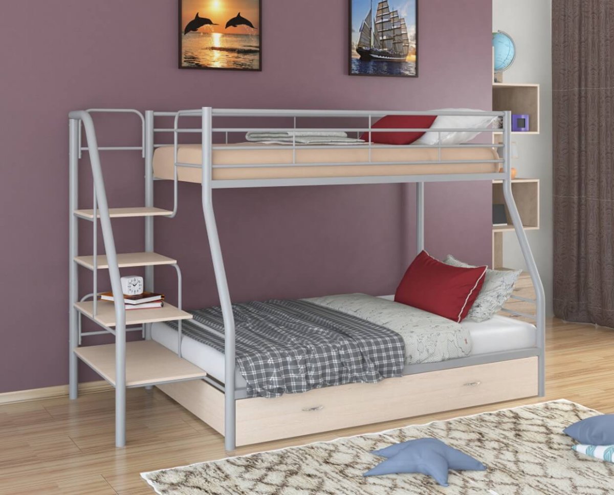 Двухъярусная кровать Лео разноцветная