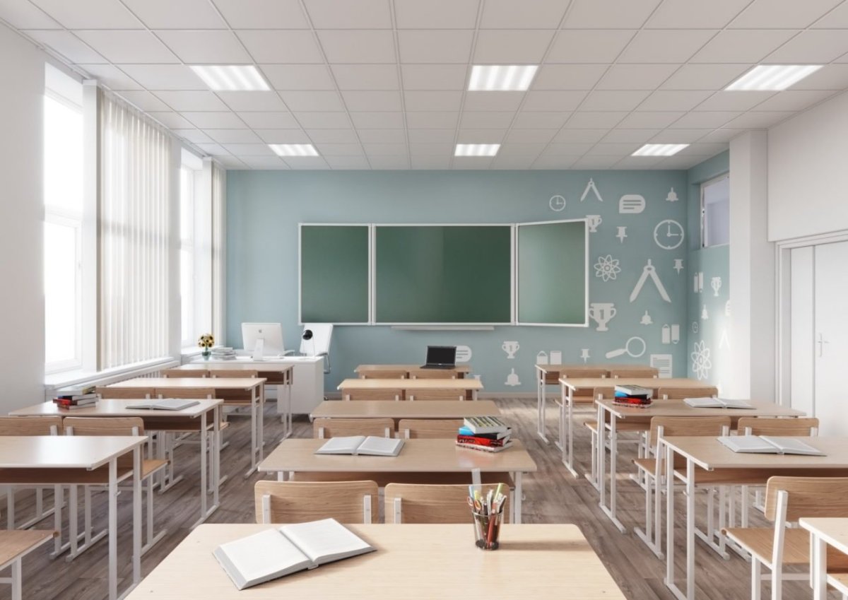 Интерьер школьного коридора