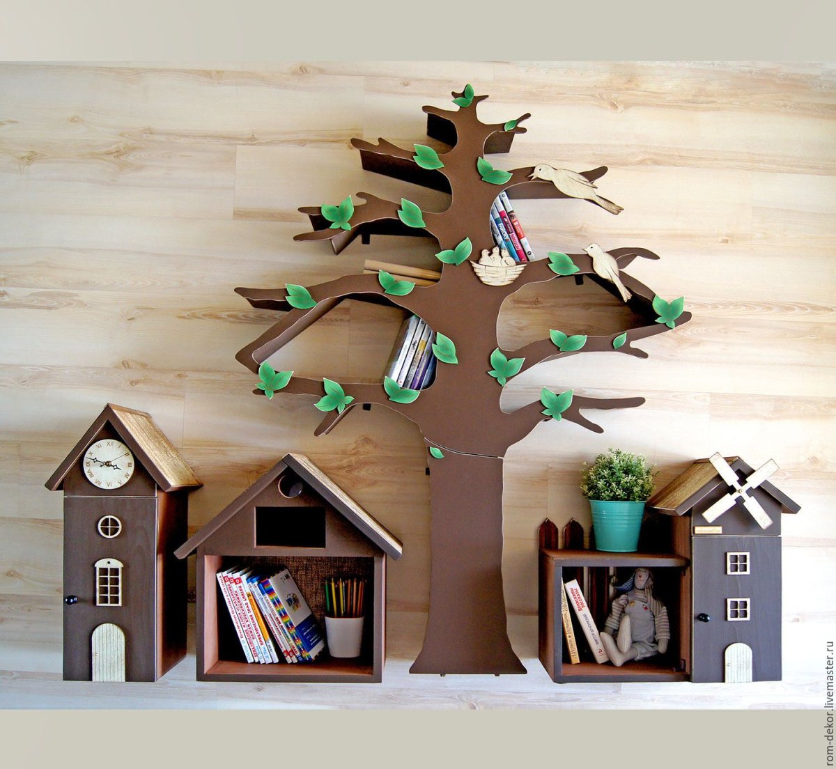 Книжная полка дерево в детскую