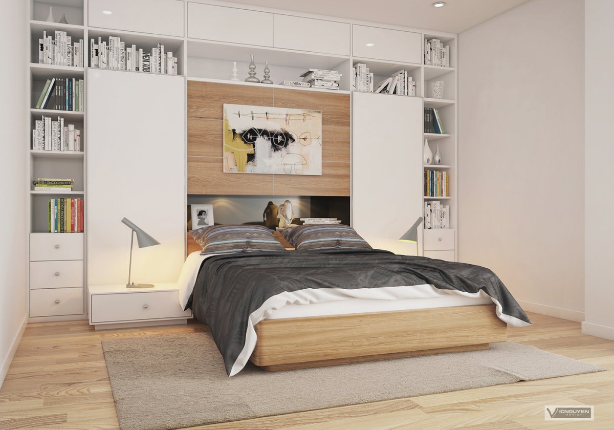 Шкаф вокруг кровати