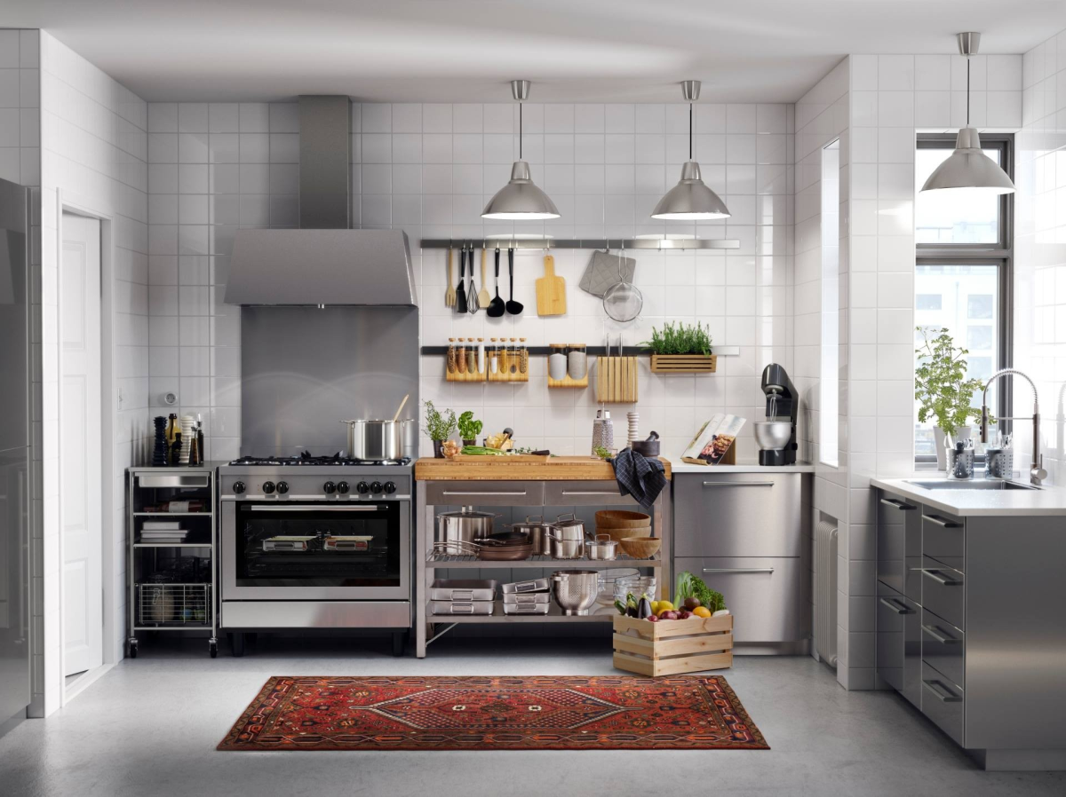 Металлическая кухня икеа