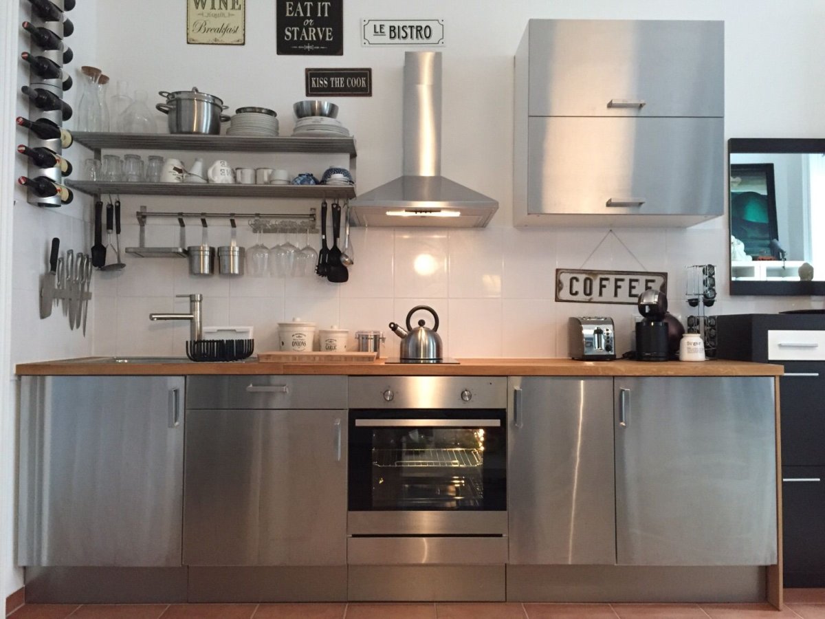 Кухня икеа нержавейка Гревста