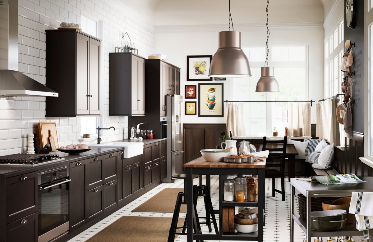 Кухня серая икеа на 10 кв