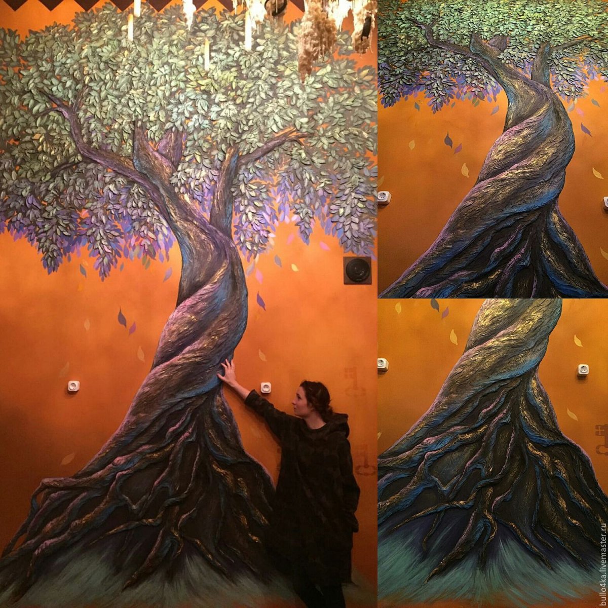 Рельеф дерева на стене