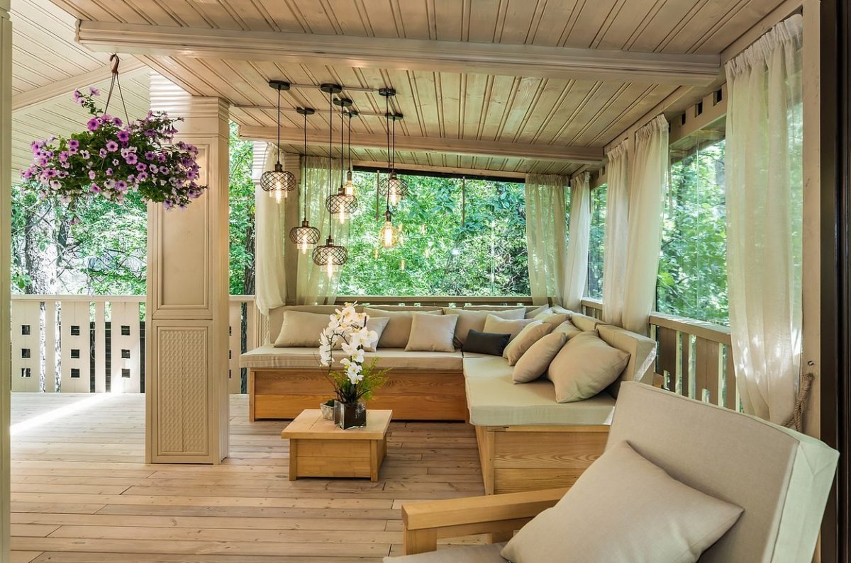 Открытая терраса из бруса