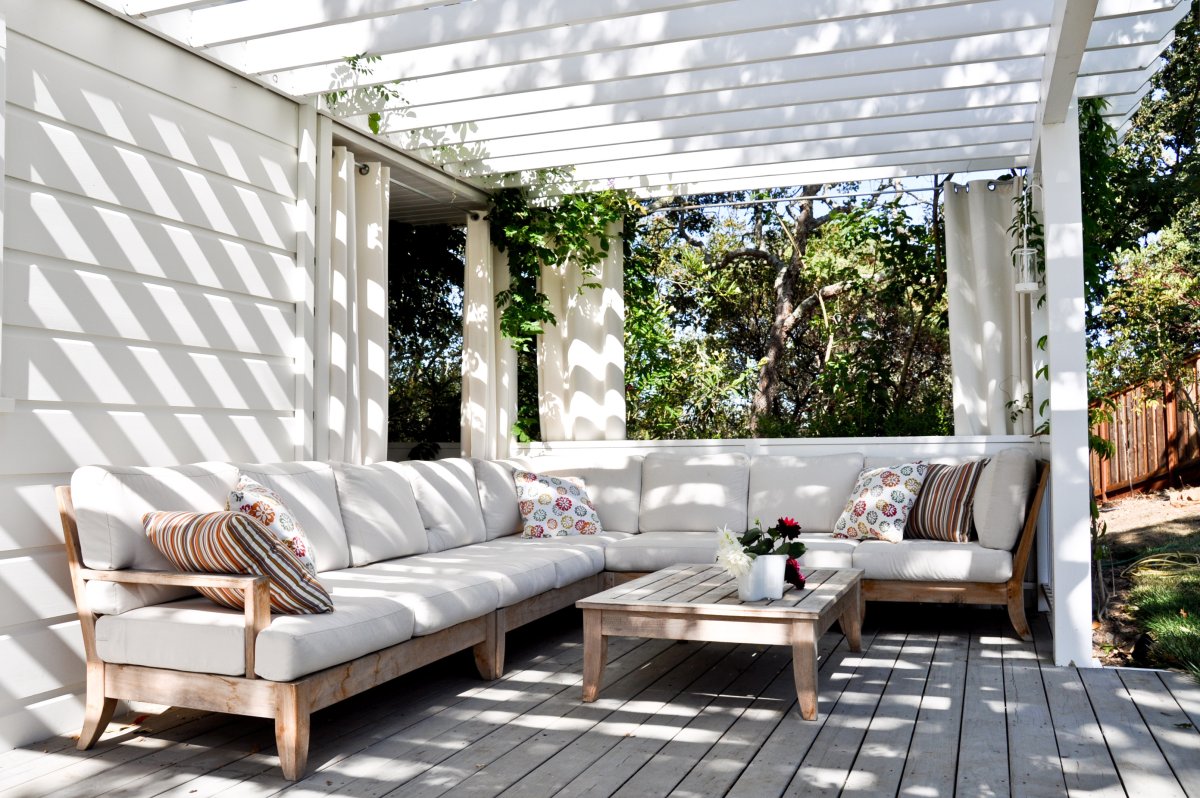 Шторы на потолок веранды