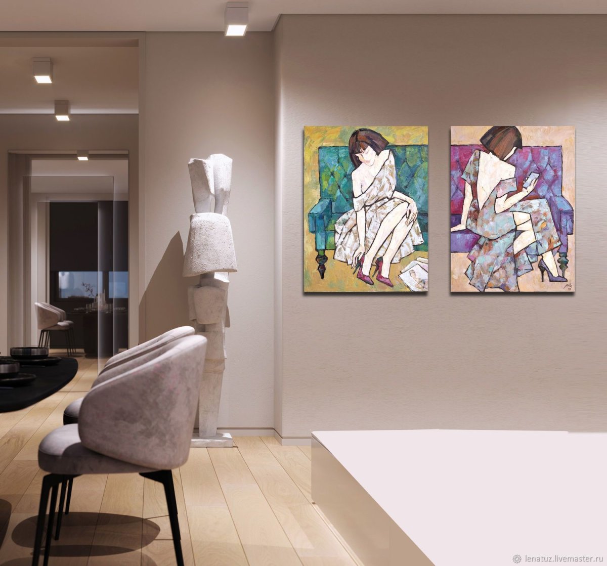 Диптих в интерьере