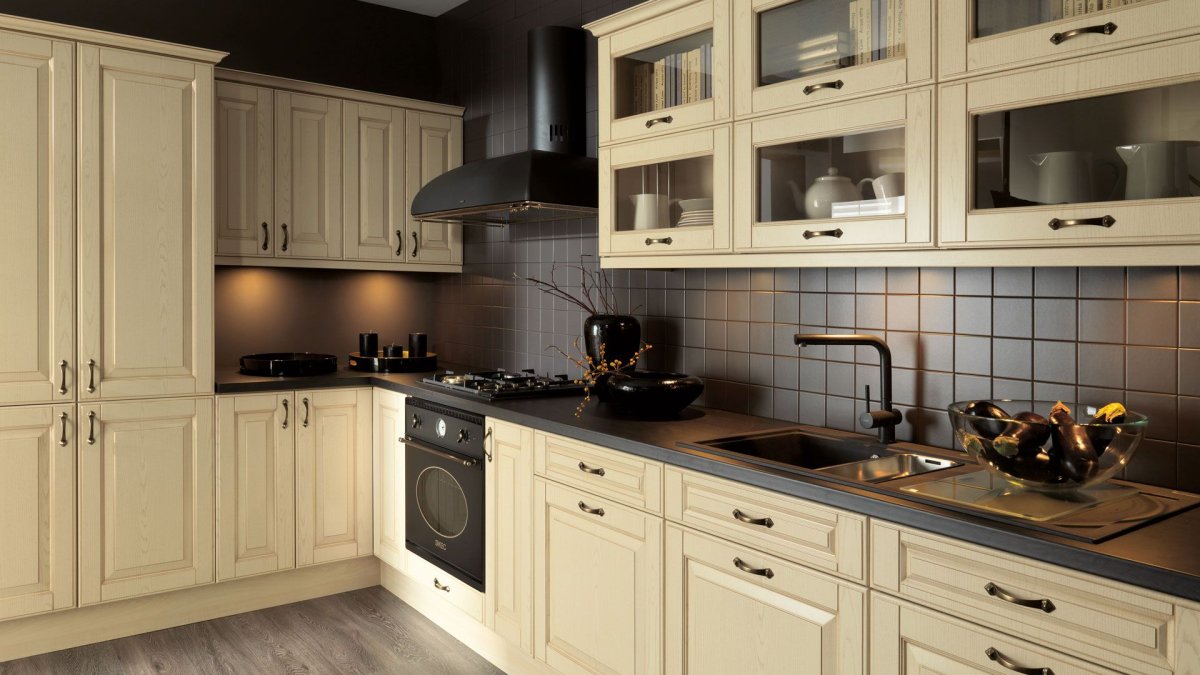 Бежевые кухни