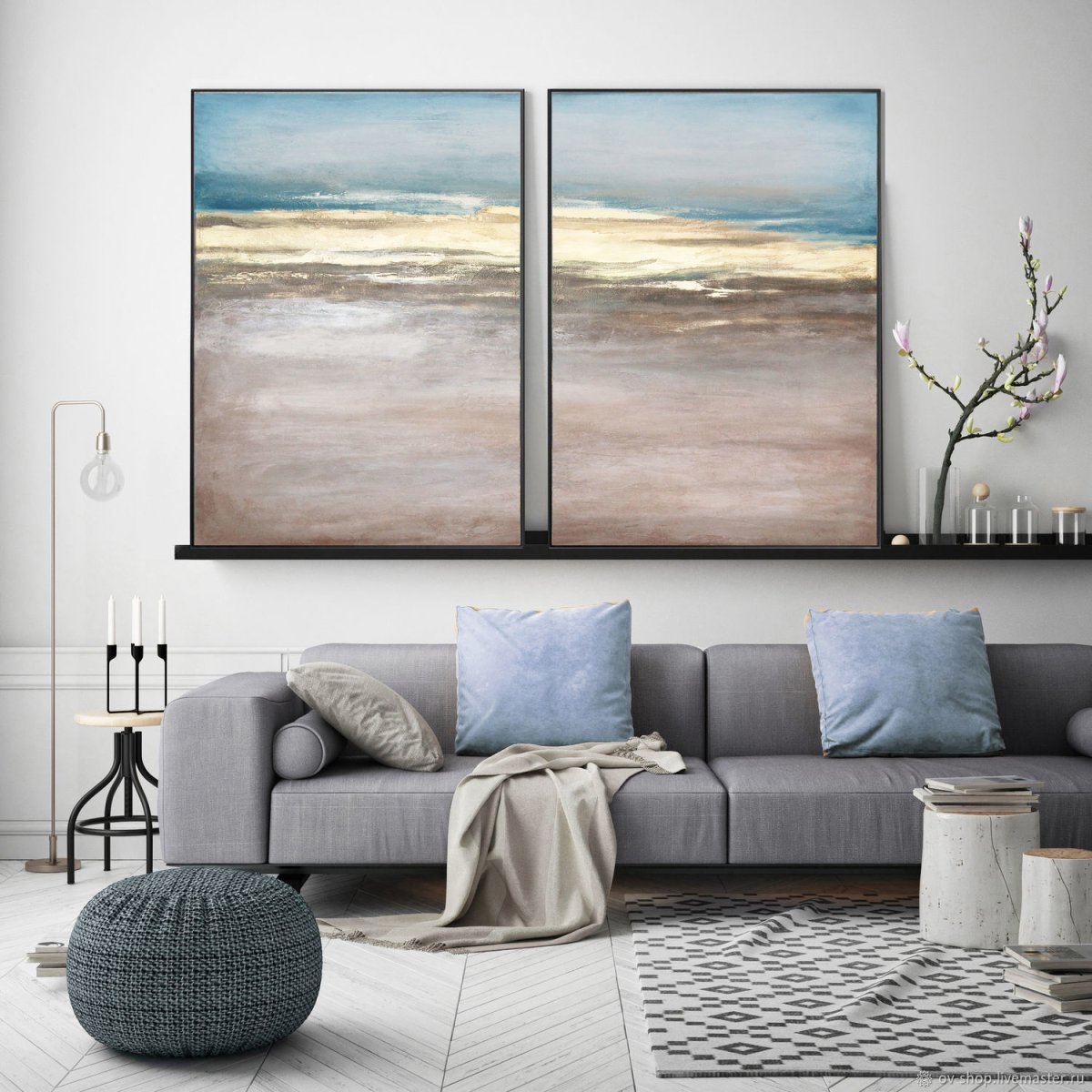 Диптих картина в гостиную