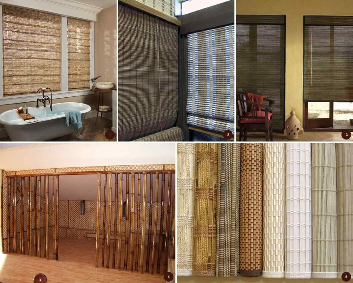Шторки на дверь из бамбука
