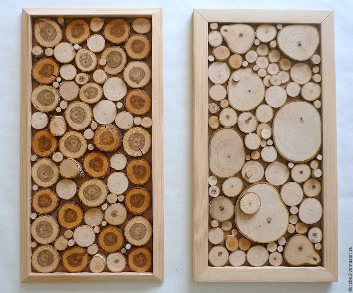 Панно из спилов можжевельника