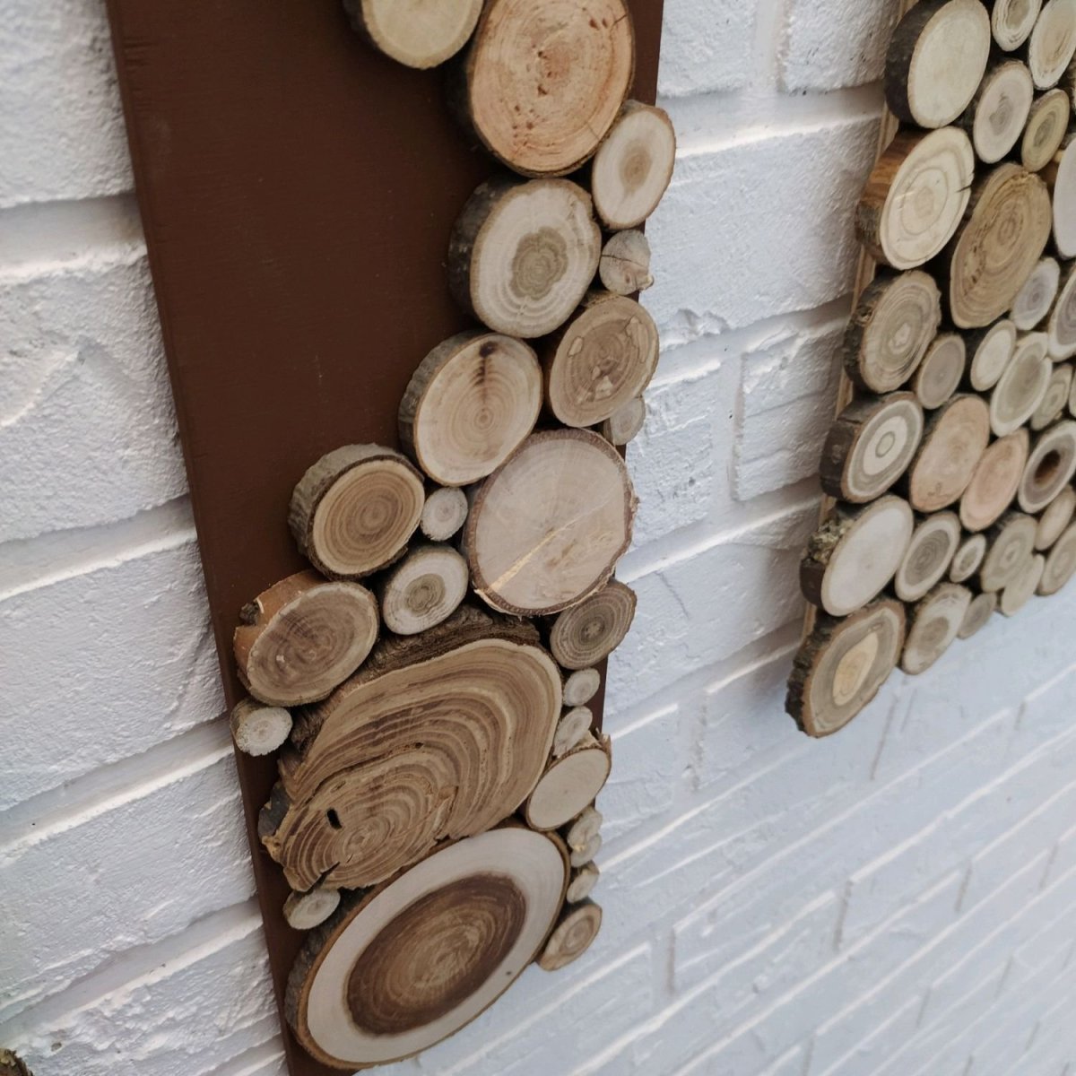 Спилы дерева на стене