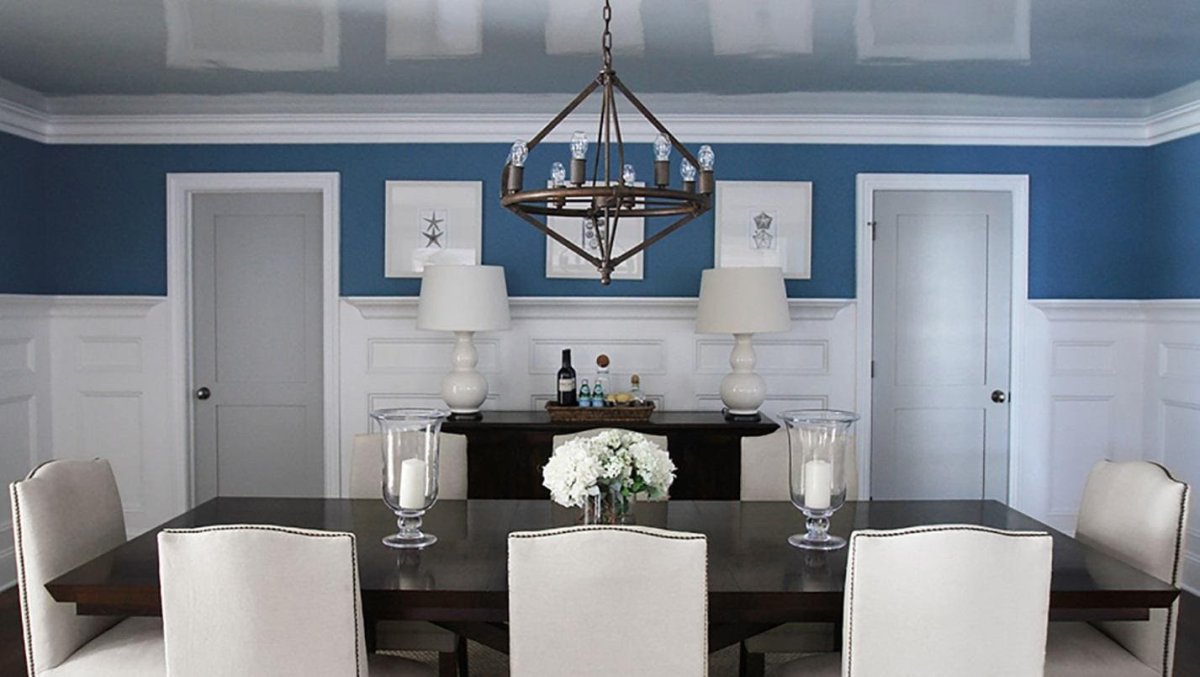 Глянцевая краска для стен в интерьере