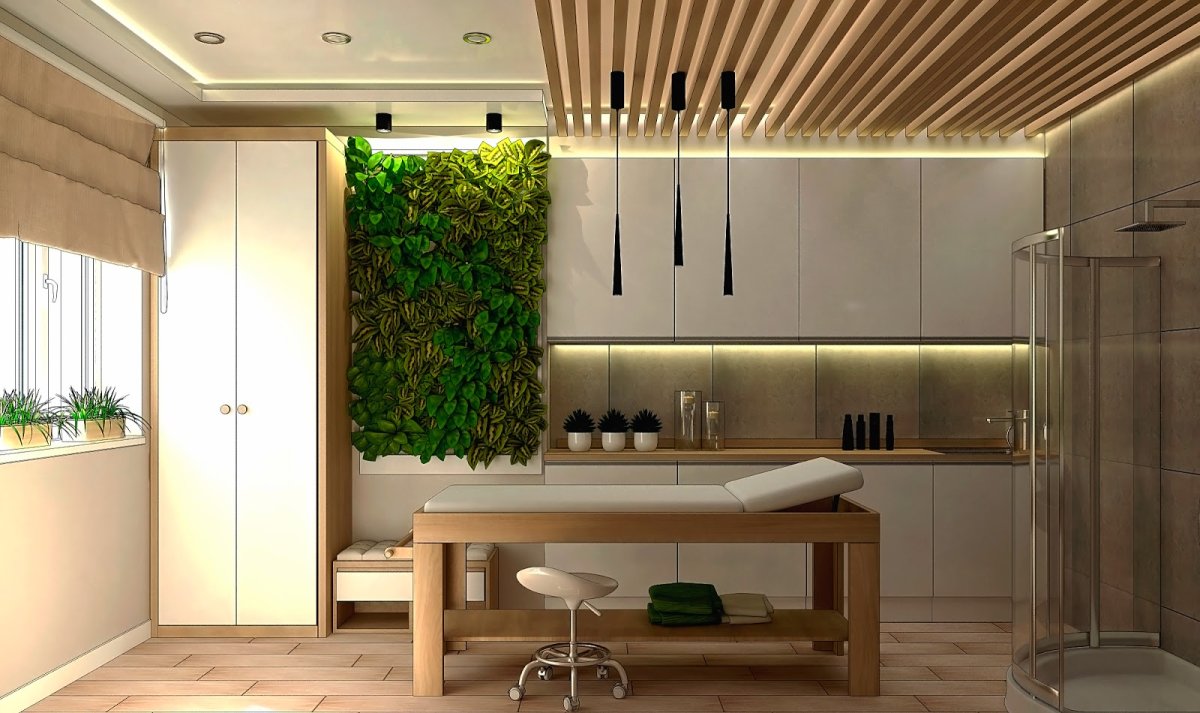 Бамбуковое полотно в интерьере кухни