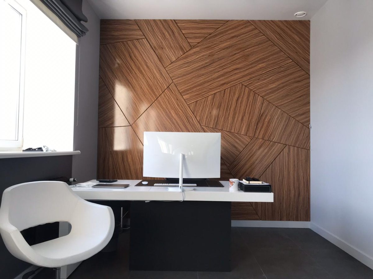 Наклеить шпон на стену