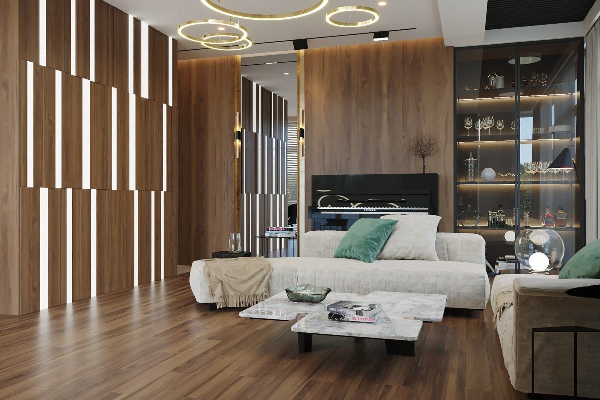 Шпонированные панели Topperfo Micro Ulme Stone Edition Acoustic Wood Panel