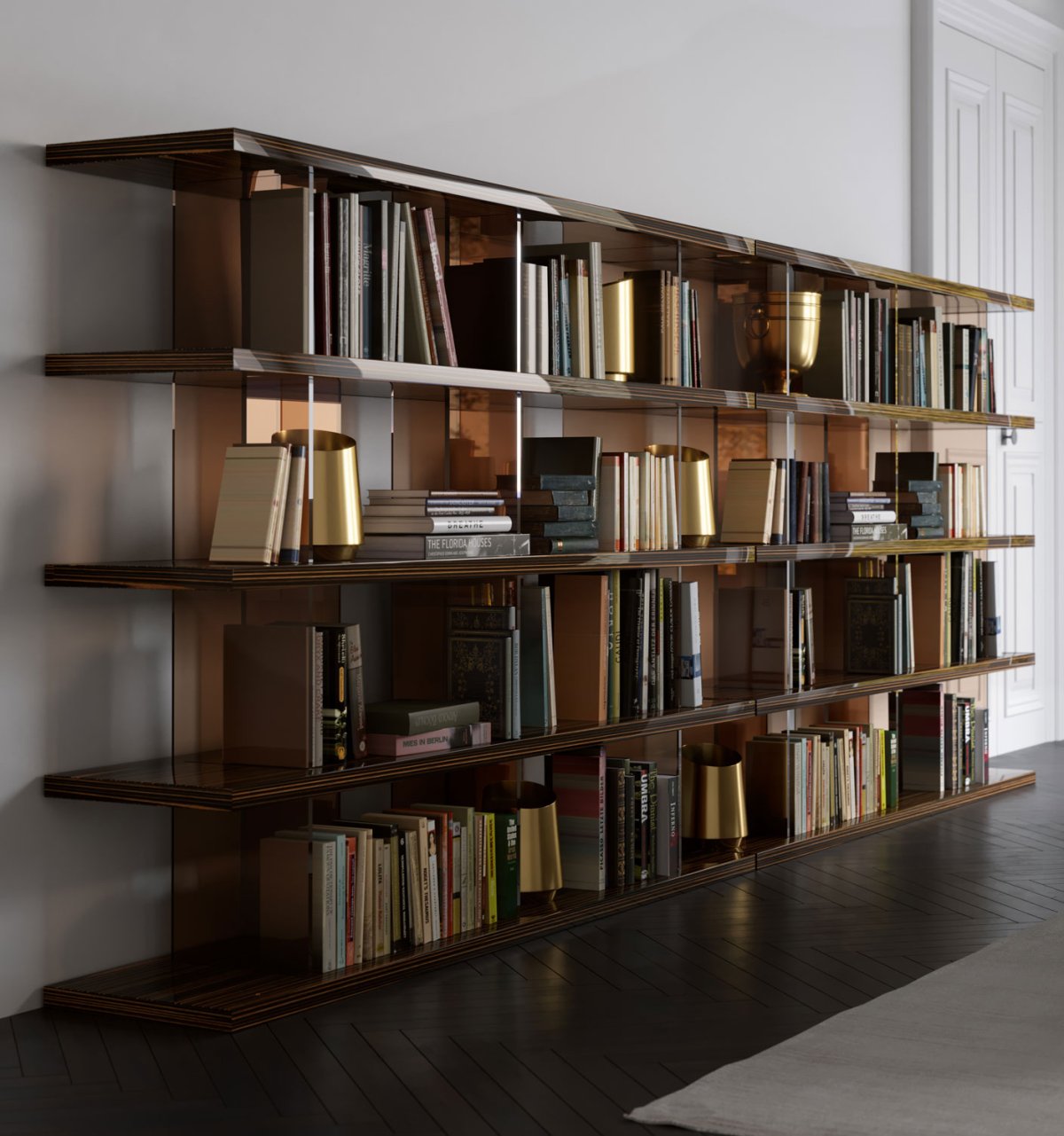 Стеллаж красный с белым