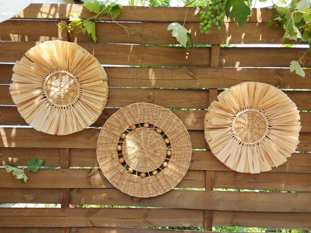 Плетеные тарелки на стену