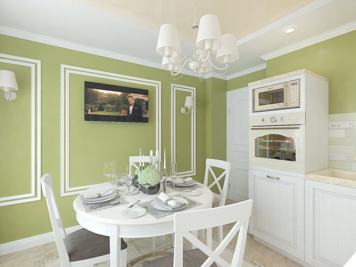 Стены в кухне столовой